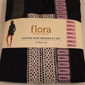 Flora Nikrooz Black Lounge Knit Hoodie PJ Set